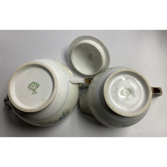Meito China Sugar Bowl & Creamer Set - Vintage Ceramic Made in Japan - Picture 8 of 13